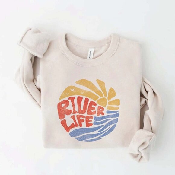 River Life Oversized Graphic Sweatshirt - Picture 1 of 5